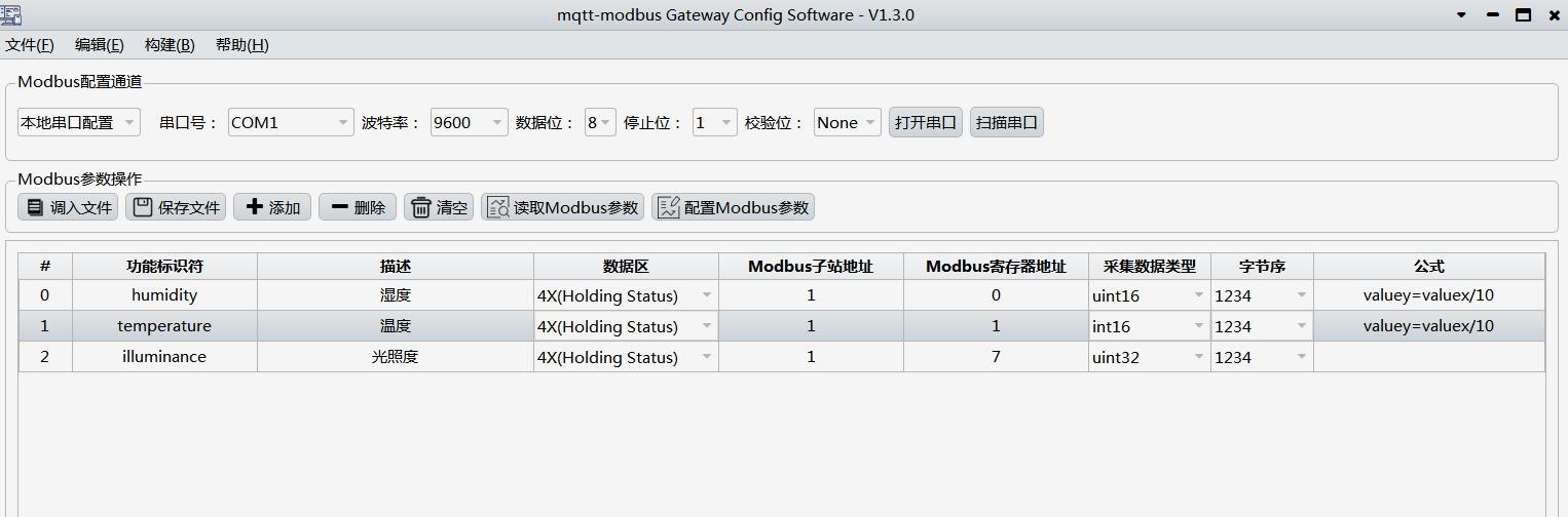 Modbus参数